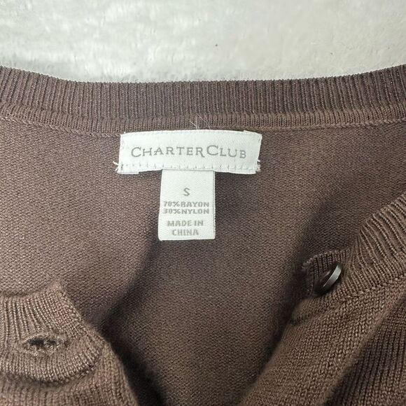 Charter Club Women's Size S Button Front Cardigan Sweater Classic Black - Picture 3 of 7